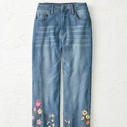 embroided jeans