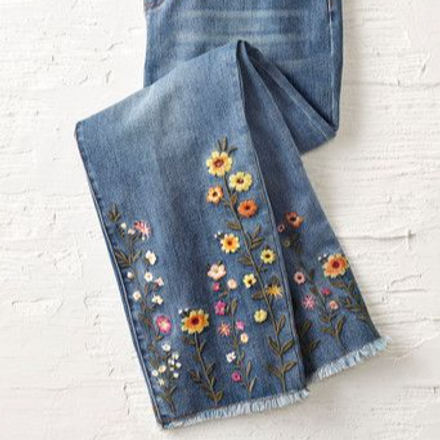 embroided jeans