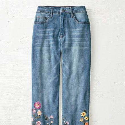 embroided jeans